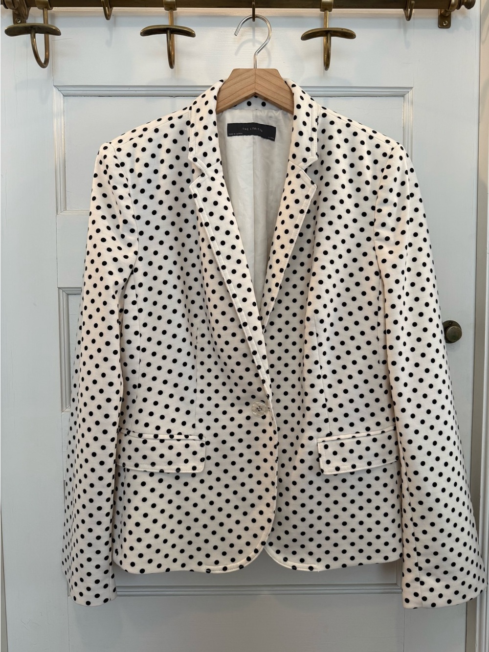 The Limited Black Polka Dot Blazer on White
